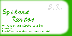 szilard kurtos business card
