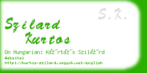 szilard kurtos business card